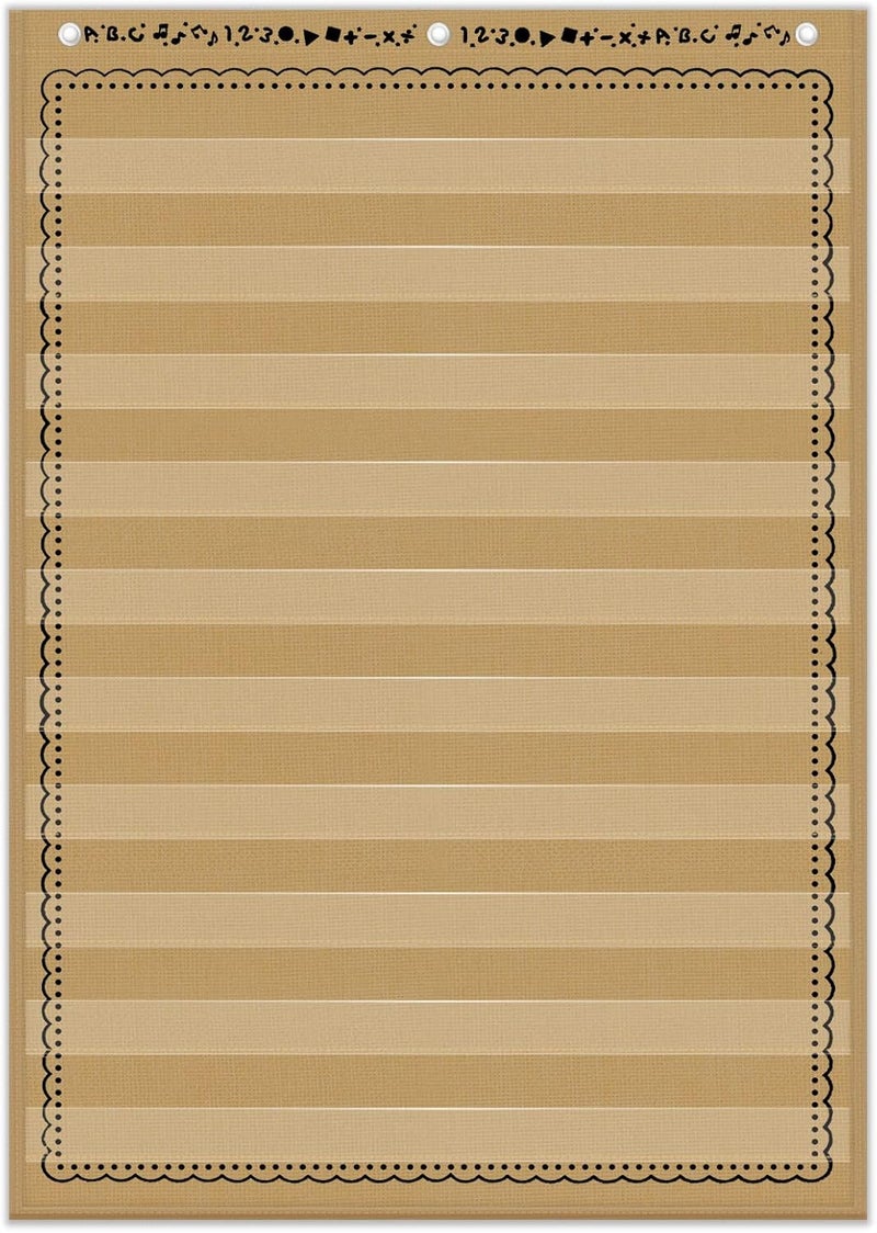Eamay Standard Pocket Charts, Clear 10 Pocket Chart for Teacher Lessons in a Classroom or Home Use – Fits Standard 3” Sentence Strips and Word Cards, Brown - Image 5